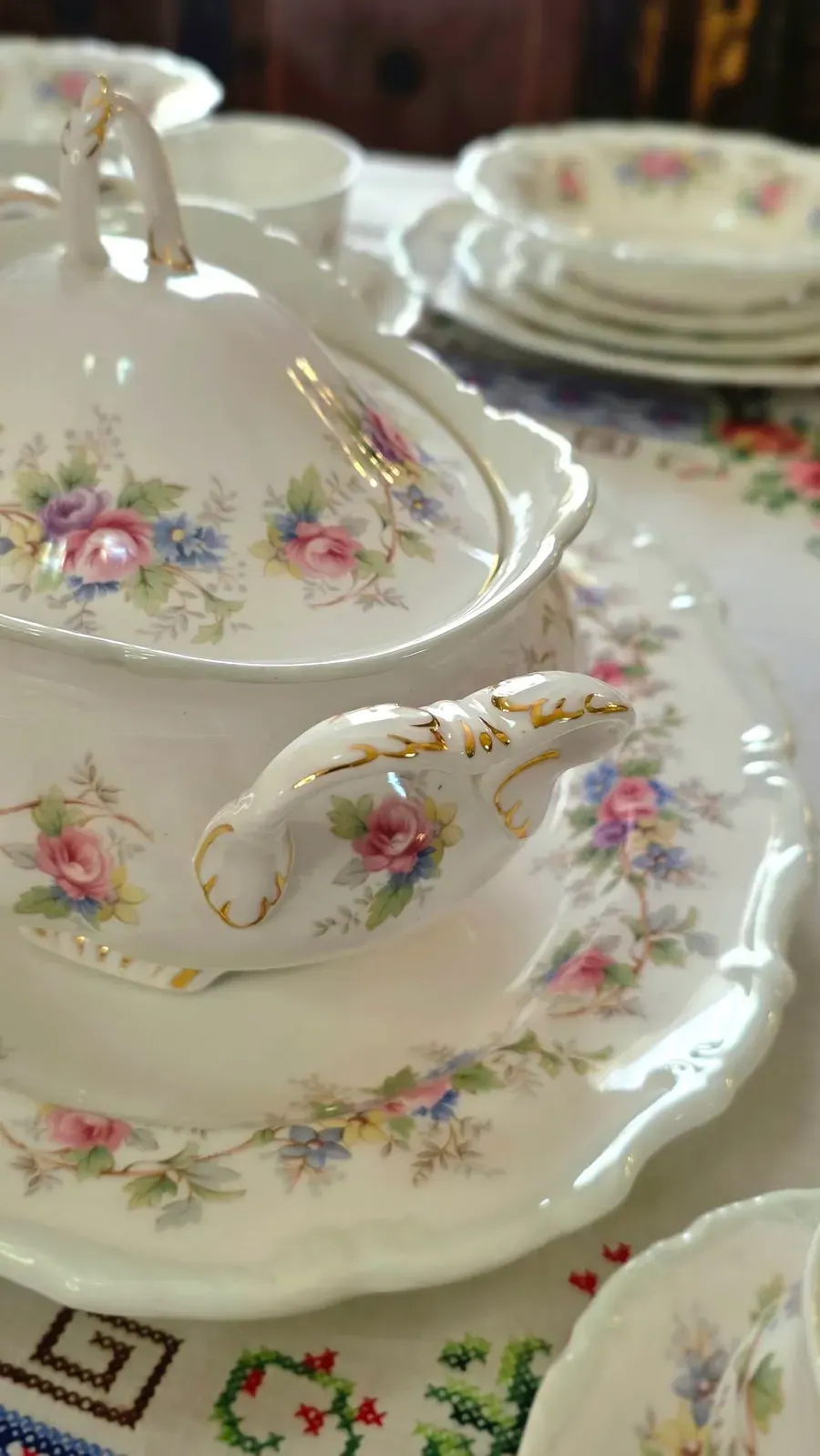 A Royal Albert cream jug with floral decoration