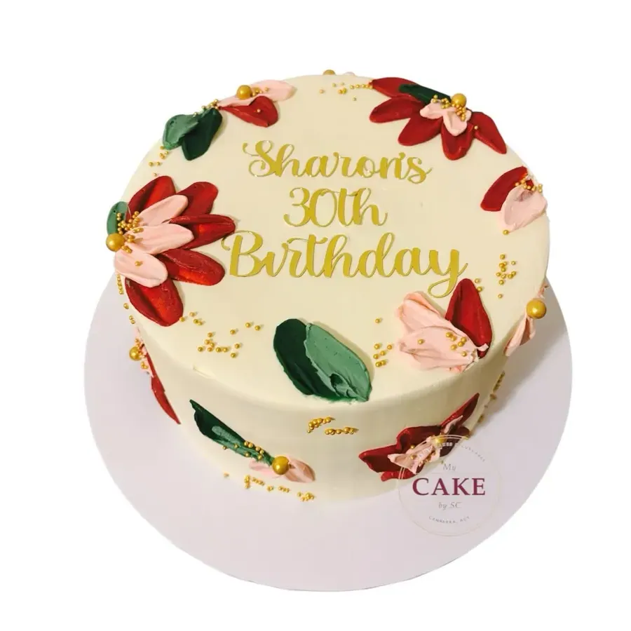 A floral birthday cake