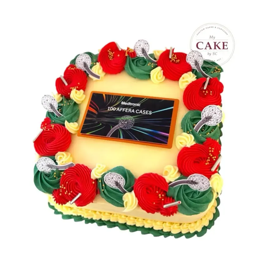 A decorated retirement slab cake