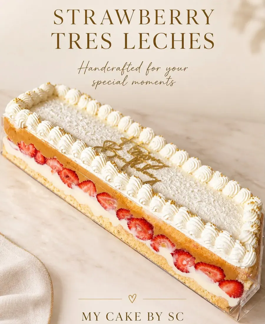 A strawberry cake slice with a name