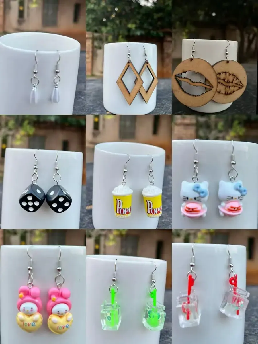 A collection of handmade earrings