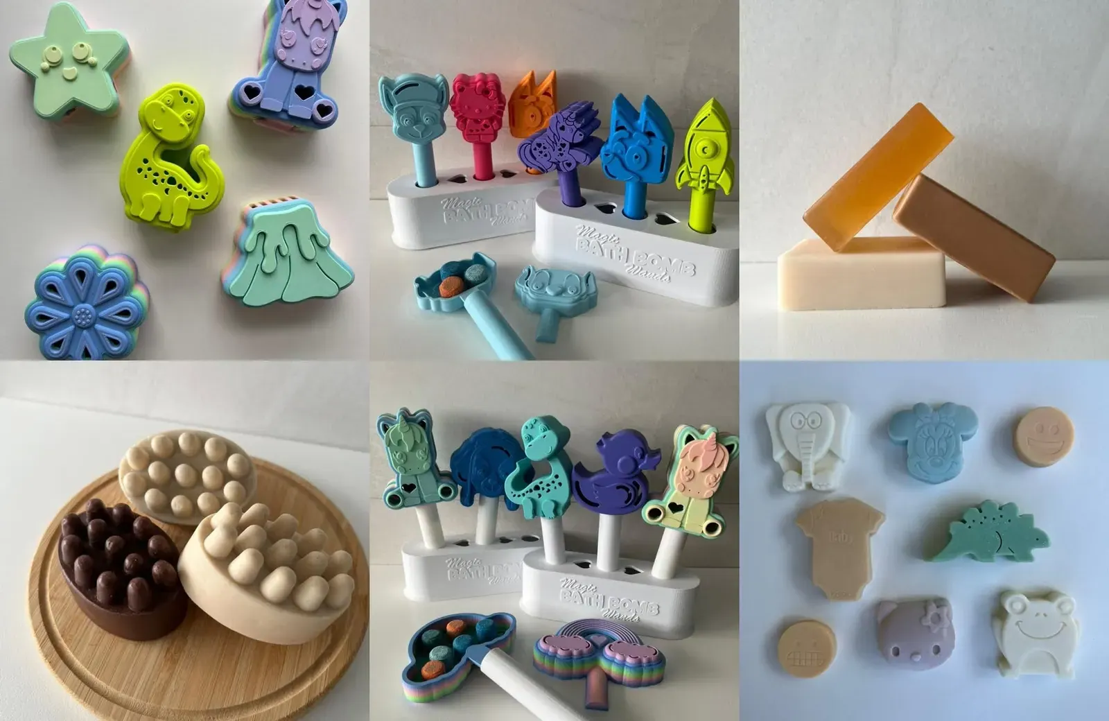 A display of colourful soaps and bath bombs