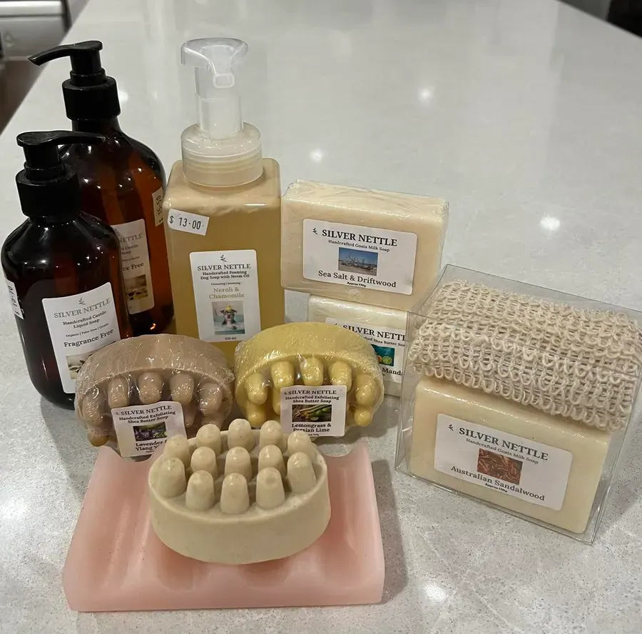 Soap and natural bath scrubbers