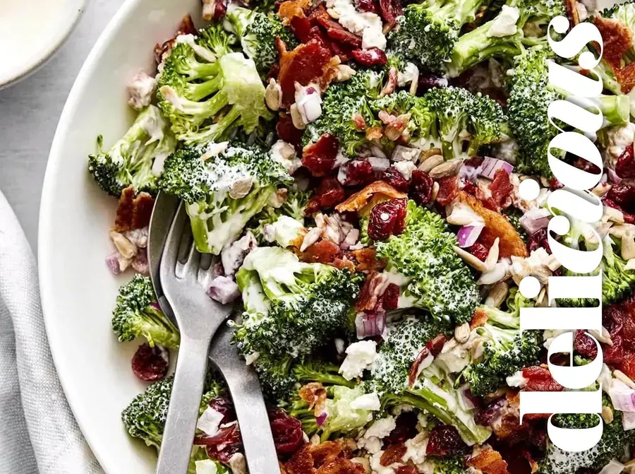 A broccoli, cranberry and cheese salad