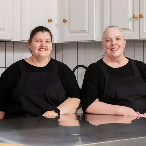 Chefs Rachel and Lulu in the kitchen