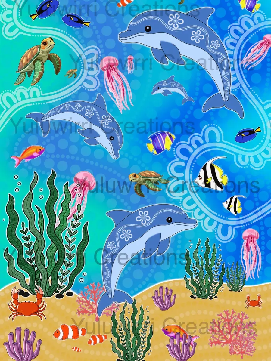 A colourful underwater print